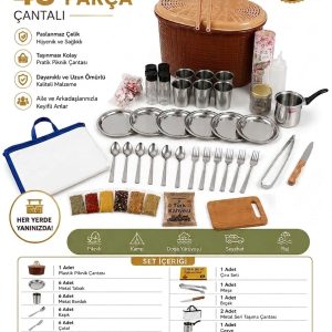 ÇANTALI PİKNİK SETİ 48 PARÇA